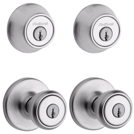 Kwikset Kwikset Tylo Satin Chrome Deadbolt and Entry Door Knob 1-3/4 in. 92420-036